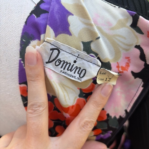 VTG 60s 70s Domino Fashions Floral Maxi Dress | Babydoll | Boho Hippie Medium - Picture 11 of 12